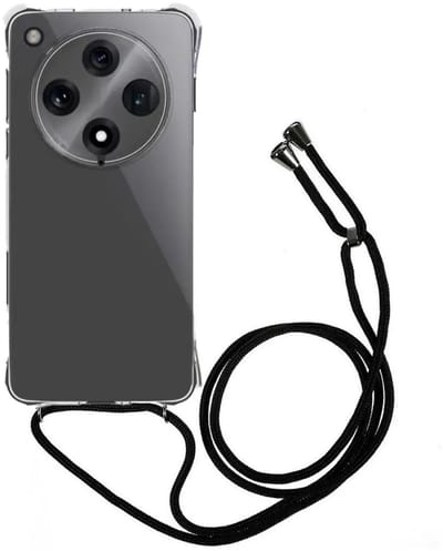 Schokbestendig Transparant Hoesje met Koord Geschikt voor Oppo Find X8 Pro | Shockproof Back Cover met Ketting | Flexibel TPU | Doorzichtig