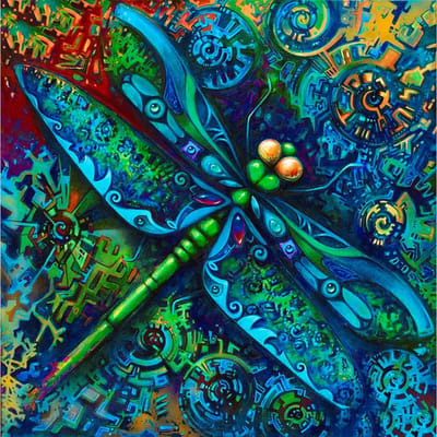 5D DIY Diamond Painting  Dierlijke libel  3D Borduurkruissteek cadeau Thuis 30X30CM blue
