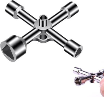 Universele Driehoeksleutel - 5-in-1 Driekantsleutel - Zinklegering Sleutel voor Afvalcontainers, Liftsleutels & Schakelkast - Handgereedschap - 7mm 10mm 12mm 13mm 18mm