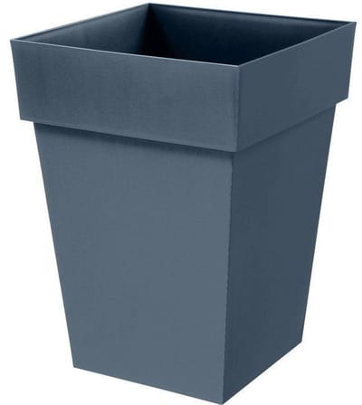 Vierkante, middelgrote bloempot - EDA - Toscane - 40 cm - 51 L - 39 x 39 x H 53 cm - Denimblauw