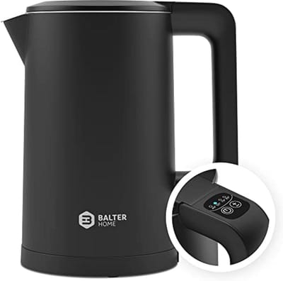 Roestvrijstalen waterkoker met temperatuurinstelling en dubbele wand, 1,7 l