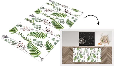 Keukenloper - Loper keuken - Planten - Patronen - Bladeren - Kruiden - 120x60 cm - Keukenloper vinyl