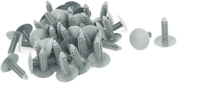 Dailygoods- Klinknagels 50 Stk. - Kunststof - Bevestigingsclips Auto - Geschikt voor Sierlijst - Grijs - Gatgrootte 7 mm