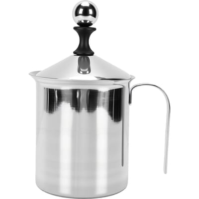 Mousseur à Lait en Acier Inoxydable 800ml Double Maille Manuel pour Café Latte Cappuccino Chocolat Chaud