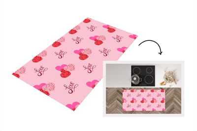 Keukenloper - Loper keuken - Love - Design - Liefdes cadeau - 120x60 cm - Keukenloper vinyl