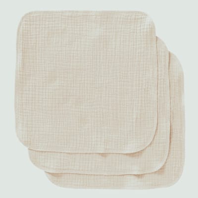 Cottonbaby spuugdoekjes - room - per set van 3