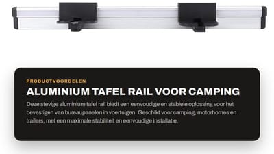 Dailygoods- Tafelrail Stevige Houder - Aluminium - Eenvoudige Installatie - Duurzaam - Voor Werkruimte/Keuken - Maximale Stabiliteit 500 mm - Railhouder