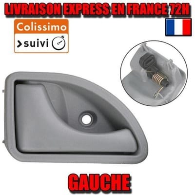 Poignée de porte intérieure avant gauche pour Twingo 93-07 Kangoo 98-10 GRISE