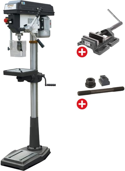 Kolomboormachine boren tot ø 25 mm opname MK3 750W 230V 12 snelheden + boorklem + set spanbouten Optidrill