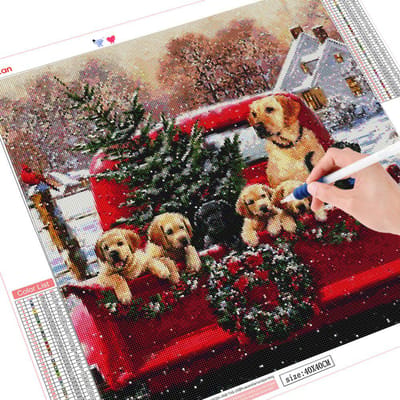 5D DIY Diamant Schilderij Hond Volledige Vierkante Ronde Strass Kit Diamant Borduurwerk Dier Mozaïek Winter Kerst Cadeau Kunst Full Square 30x30CM