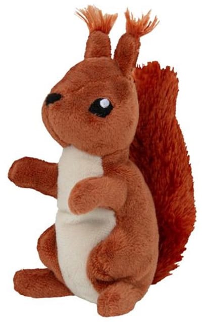 Nature Planet Knuffeldier eekhoorn - zachte pluche stof - veel details - rood - 13 cm - Cadeau - Kinderen - Bosdieren