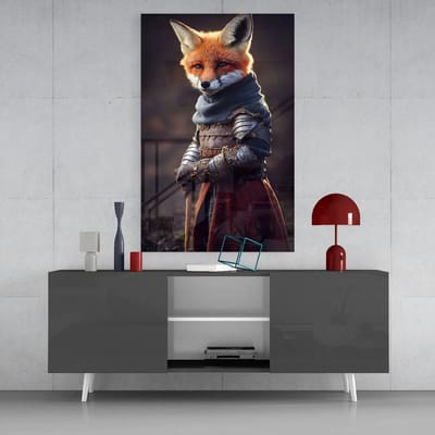 Glasschilderij Dieren - De Vos - Schilderijen Print Op Glas - Wanddecoratie - 72x46 cm