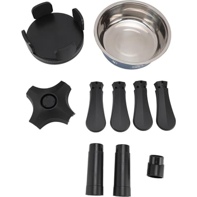 Support de gamelle pour chien réglable en largeur et en hauteur, support d'alimentation incliné pour chiens de taille moyenne et grande L
