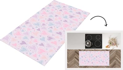Keukenloper - Loper keuken - Meiden - Hartjes - Patronen - 120x60 cm - Keukenloper vinyl
