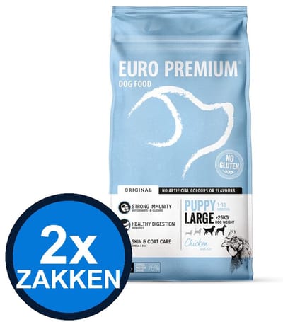 2x Euro-Premium - Puppy Large Chicken & rice - Hondenvoer Droogvoer - 3 kg