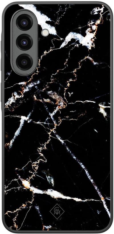 Casimoda® hoesje - Geschikt voor Samsung Galaxy A36 - Marmer Zwart - Zwart TPU Backcover - Marmer - Zwart