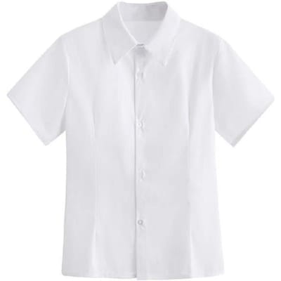 Dames Wit Shirt Werkkleding Korte Mouwen Slim Fit Klein Werk Ober Casual Veelzijdig Shirt Professionele Dameskleding XL
