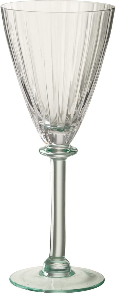 J-Line wijnglas Gestreept - glas - transparant/lichtgroen