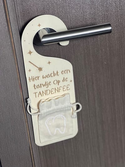 Tandenfee Deurhanger – Melktandjes – Houten Deurhanger Kind – Tandenfee Cadeau