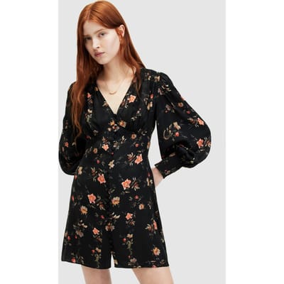 AllSaints Auden Tanana Dress Black Maat: 2 | Mini Jurken Outlet | Dames | Zwart