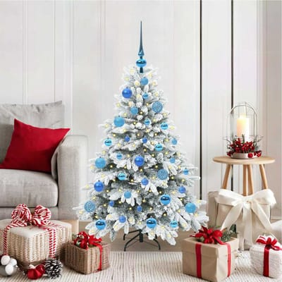 vidaXL - Kunstkerstboom - met - 150 - LED - met - standaard - Wit - 120 - cm - PE - en - PVC