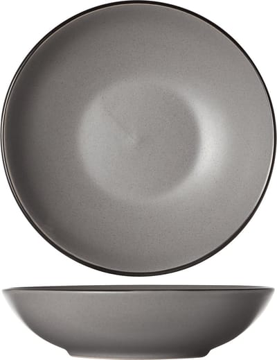 Cosy & Trendy Diep Bord Speckle Grijs – Ø 20 cm – Bevat 1 diep bord – Grijs aardewerk met speckle effect – Vaatwasser- en Magnetronbestendig – Stapelbaar
