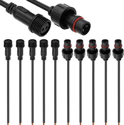 Set van 5 waterdichte stekkers 2-polige connector 22 AWG verlengkabel voor auto vrachtwagen boot ledlichtstrips