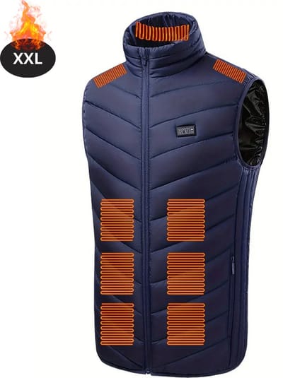 Livano Verwarmde Bodywarmer - Elektrische Bodywarmer - Heated Vest - Jas - Kleding - Oplaadbaar - Heren - Blauw - Maat XXL