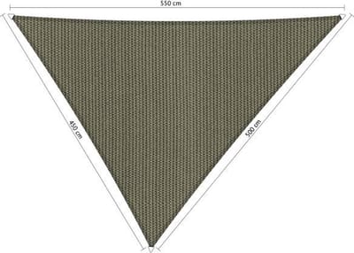 Compleet pakket: Shadow Comfort driehoek 4,5x5x5,5m Desert Storm met RVS Bevestegingsset en buitendoek reiniger