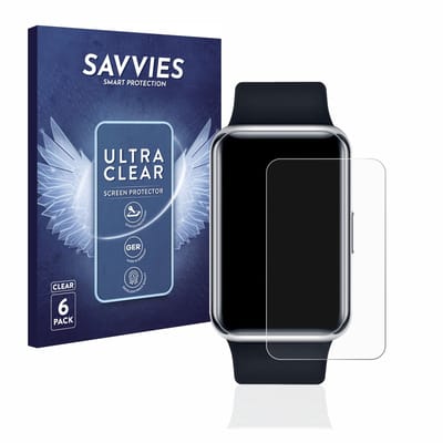 Savvies - Screenprotector voor Huawei Watch Fit Elegant - Folie Beschermfolie transparant 6 Stuks