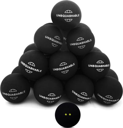 25 squashballen dubbel gele stip Unsquashable