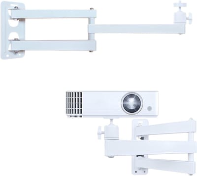 Beamer Wandhouder - Projector Standaard - Thuisbioscoop Opzetten - 360 Graden Draaibaar - 20-40 cm Uittrekbaar - Wit