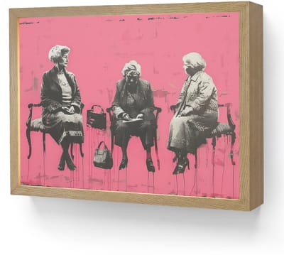 Wandlamp 40x30 cm - Oplaadbaar - Graffiti - Roze - Street art - Vrouwen - Wandlampen binnen woonkamer - Slaapkamer lamp - Decoratieve nachtlamp - Vloerlamp draadloos