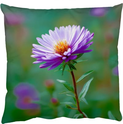 Sierkussens - Kussentjes Woonkamer - 50x50 cm - Aster - Paars - Bloem - Blaadjes