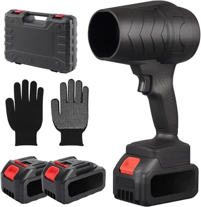 Quvo® Luchtblazer - Luchtblazer Elektrisch - Stofblazer - 16000 rpm - 2 Accu's- Zwart- 15cm x 9cm x 22cm