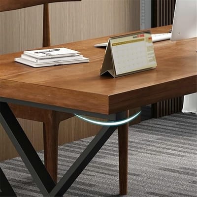 Computer Bureau 120x60x75 cm – Kiefernhouten Bureau met Stabiel Metalen Frame – Modern Industrieel Gaming & Home Office Bureau