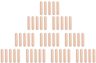 Houten Deuvelspelden - Geleidepinnen Spiesjes - Meubelmontage - Gecanneleerde Groeven - M6x30 50 Stuks