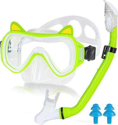 Snorkelset voor kinderen - 180° anti-condens panoramisch breed zichtDoor deze aanpassing wordt de titel beknopter en overzichtelijker.