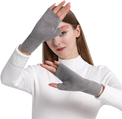Dailygoods - Vingerloze handschoenen winterhandschoenen dames heren halve vingerloze handschoenen winter warme handschoenen thermische handschoenen wanten duimgat polswarmers handschoenen voor skiën, hardlopen,