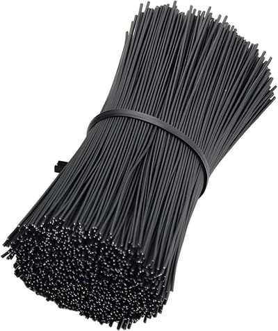 Thijox - 1000 stuks Twist Cable Ties herbruikbare kabelbinders 15 cm zwart plastic gecoate ijzerdraad voor bundels, knutselen en organisatie