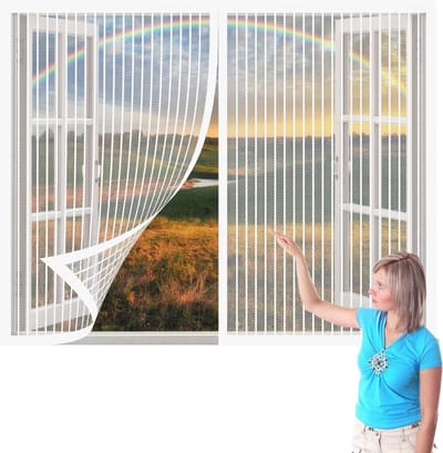 Raamhor met Muggennet - Vliegenscherm Raam - Insecten Buiten Houden - Zonder Boren te Monteren - 257 x 60 cm