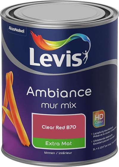 Levis - Ambiance Mur Extra Mat Mix - Clear Red B70 - Mengverf - 1 L