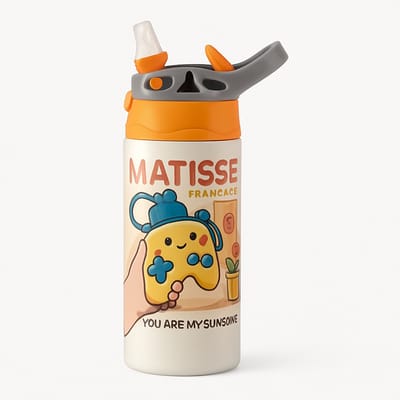 Minimalistische il_1140xN.8155609628_rr02 Drinkfles – Stijlvolle Drinkbeker voor Design Fans - Waterfles voor kinderen (wit/oranje)