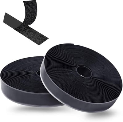 8 meter lang - Klittenband - Supersterk dubbelzijdig plakband - 20mm breed - Zelfklevende pad - Haakband - Zwart - ANMI