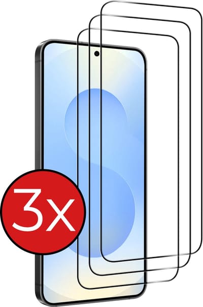 Screenprotector - 3 Stuks - Geschikt voor Samsung Galaxy S25 - Full Cover - Beschermglas - Gehard Glas - Tempered Glass - Screen Protector