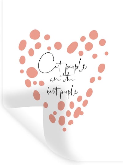 Muurstickers - Sticker Folie - Cat people are the best people - Katten - Spreuken - Quotes - 30x40 cm - Plakfolie - Muurstickers Kinderkamer - Zelfklevend Behang - Zelfklevend behangpapier - Stickerfolie