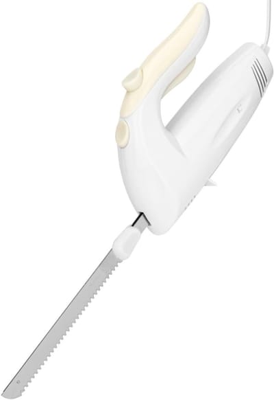 REN® Elektrisch Broodmes - Glucosemeter - Elektrisch Mes - 150 W - Roestvrij staalv - Wit - ‎6cm x 42cm x 13cm