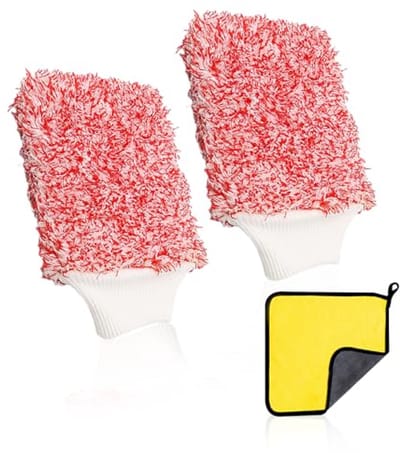 Dual-use autowashandschoenen en microvezel autowasdoek set voor auto en meubels