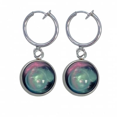 Klem oorbellen- Olena -zilverkleur-grijs-geen gaatje-Charme Bijoux