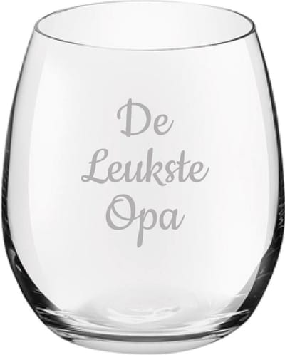 Gegraveerde Drinkglas 39cl De Leukste Opa